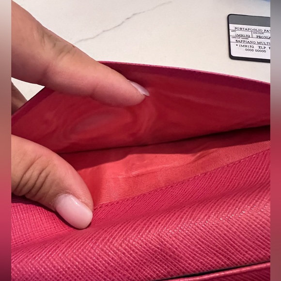 💯Authentic Prada Leather Saffiano Pink Peonia-Begonia Wallet - Picture 8 of 15